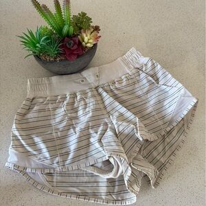 Lululemon striped ivory hotty hot short